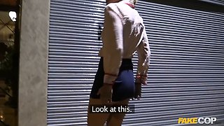 Cop pops on spanish milf's glasses - fake cop