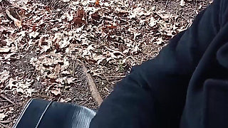 I Played with a Big Cock Outside in the Park, Gave a Blowjob, and Even Peed
