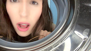 Jasmica, a beautiful Latina with a big ass, gets stuck in the washing machine and is fucked by her neighbor