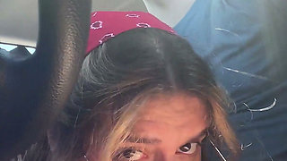 Hairy Pussy Slut Gives Me a Car Blowjob During Roadtrip! Chloe Kreams, Steve Rickz