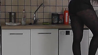 The Slave's Orgasm Under Mistress Cleo's Stocking Feet