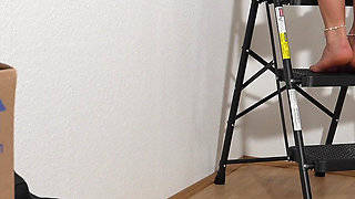 Electrician Seduced by a Housewife - Foot Worship & Footjob Fantasy