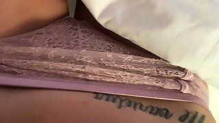 Busty Brunette Masturbates and Touches Herself on a Train