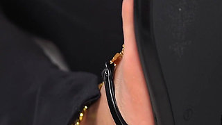 4K Yoga Sandal Tease From Hot Blonde MILF with Long Toenails & Tory Burch Sandals