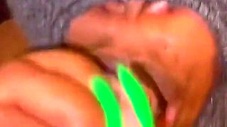 Squeezing My Big Boobs Sucking Big Dildo