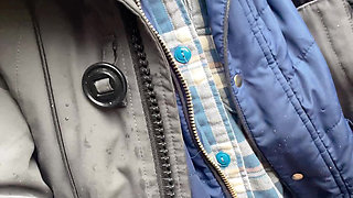 pussy pissing  water on the rock