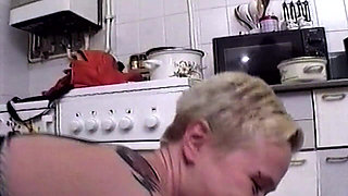 Blonde Babe Deepthroats Throbbing Cock While Squirting Everywhere