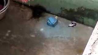 Tamil Aunty Bathing Outdoor