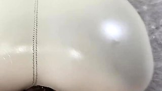 Her big ass, covered in sports leggings, is just begging to