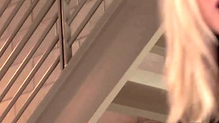 filthy whore stretches ass on black rod