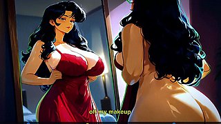 3-Round Challenge Watching Beautiful Animated MILFs