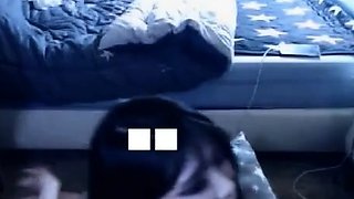 Asian Babe Grinds Pillow on Webcam