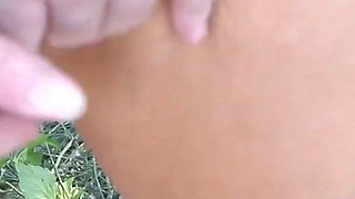 Outdoor Finger Fucking with My Panties Down & Tits Out by a Public Steam