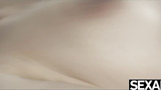 Come-hither Antonia and Max's busty sex