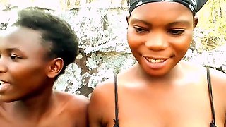 Hilarious African stars 1gorret and Judithxxx behind the scenes with some smoking action