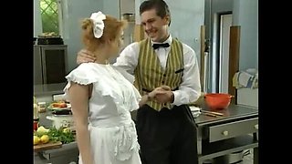 German Teen Vivienne Clash Seduced by Butler - Blonde Petite with Big Natural Tits in Kitchen Fuck
