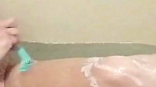 Blonde Wife Shaving in the Tub