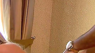Blonde nurse sucks and fucks on huge cock