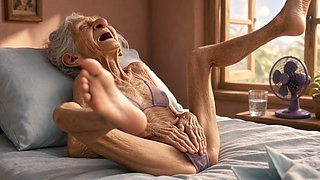 90 Year Old Mature Woman Has Multiple Orgasms in Bed with a Soaking Wet Pussy