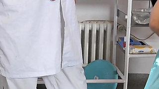 Physical exam and vaginal teperature measurement of Daphne Klyde