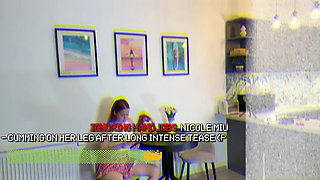 Hot cute beauty loves to edge and ride big cocks and she ignores him meanwhile playing with hic dick