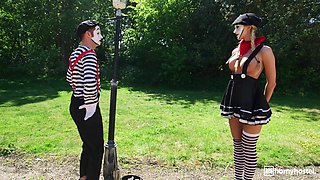 Horny Hostel - Sexy Street Mimes in Reality Threesome - Frances Bentley