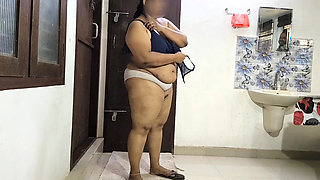 Sexy Bhabi in Blue Saree, Removing Saree to Show Here Sexy Chubby Body. Big Boss and Ass