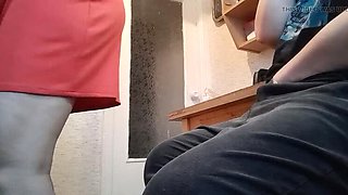 Step Mom Catches Me Masturbating in Kitchen with Clothes On - Lesbian Candys