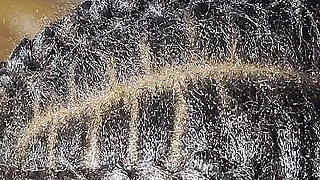 Hair Fetish for Ebony Teen Receiving Cum