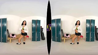 Gym Buddy - Sexy Brunette Striptease - Zexyvr - Sexlikereal