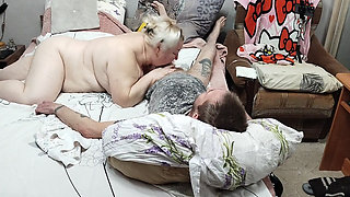 I Cum Hard in My Mother-in-law's Throat After a Deep Blowjob