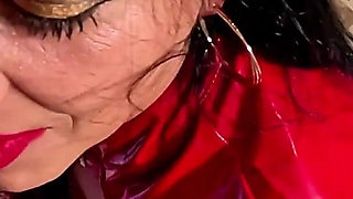 Dominant Red Pvc MILF Inflatable Mattress Fetish. Giant Beach Balls, POV Sex, Double Cum and Popping