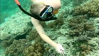 Snorkel Slut: Tight Bikini, Dive Mask & Underwater Fin Tease