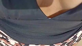 Swimsuit dousing on the beach