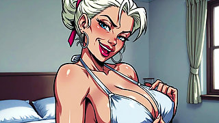 Ai Old Women in Bedroom Teasing and Flashing Tits