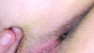 Close-up of a bottle inserted into the anus...