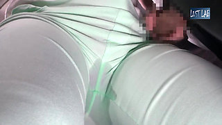 Crowded Bus Rush. Tight Pants Wife Feels the Firm Press, Panty Line Showing as She Gives in to the Moment - Part2
