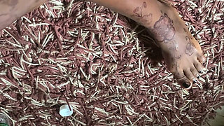 Hot Ebony Babe Foot Massage Section