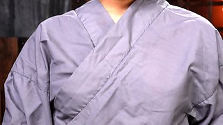Busty Japanese babe toyed and creamed BDSM style