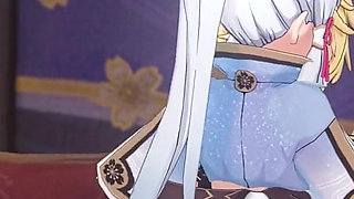 Genshin Impact - Ayaka and Aether Passionate Sex Scene - Sweet Moaning - 3D Hentai Animation
