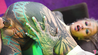 Two Hot Girls in Latex and High Heels Using Big Metal Toy Together, Atp, Anal Gapes, Lesbian