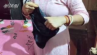 Asian Indian Female Village Young Girl Forplay with Her Boyfriend. Pink Dress, Hairy Vulva and Tight Skin Ass.