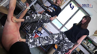 Military Girls Enjoy Humiliating Their Sock Slave