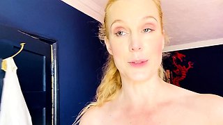 Close up with teen blonde sex doll rubbing her cunt