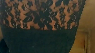 Black Slut Doggystyle and Blowjob White Man in Black Sexy Dress