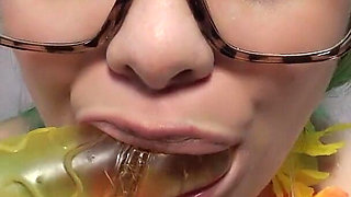 My Stepsister Performs Hawaiian Dance in a Green Hawaiian Cosplay Costume Then Masturbates and Shows What's Under