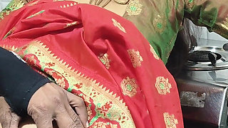 Indian Housewife Cook with Big Cock and Boyfriend Behind Sex