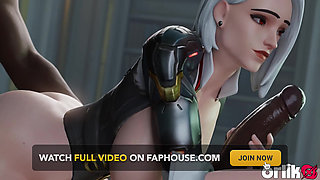 Ashe & D.va From Overwatch Porn - Deepthroat Assist, Wild Double Penetration & Anal Fuck with Big Black Dick
