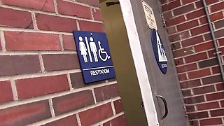 Blonde glory hole bj bitch facialized and she loves it