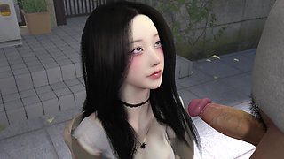 3D Horny Slut Korean Slut Cheating with Big Dick Stranger